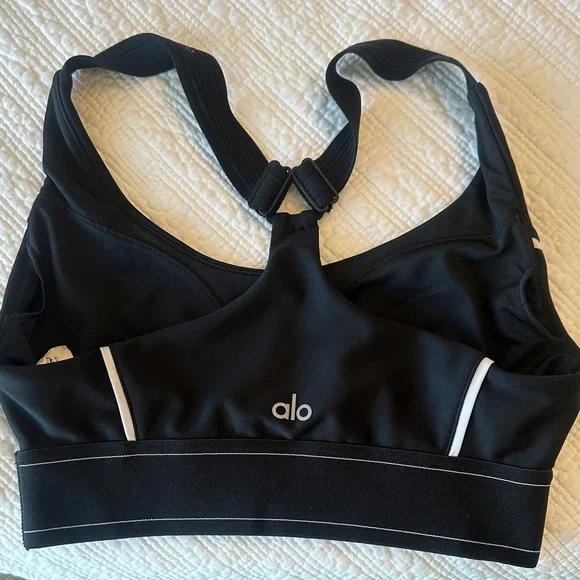 ALO Yoga Black and White Sports Bra - Picture 7 of 7